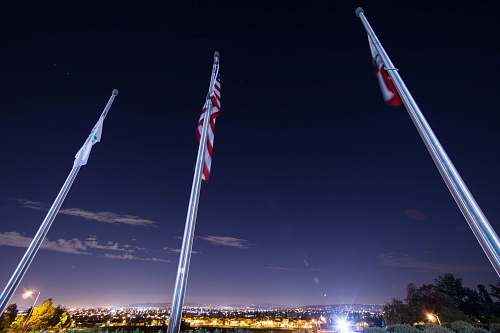 american flag USA flag pole lights